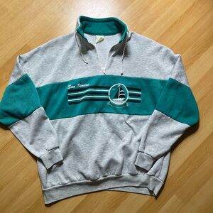 Vintage Gray and Teal San Simeon Hoodie